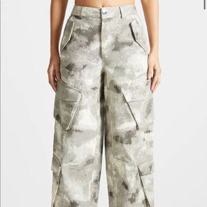 Maniere de Voir High Waisted Camo Cargo Pants
